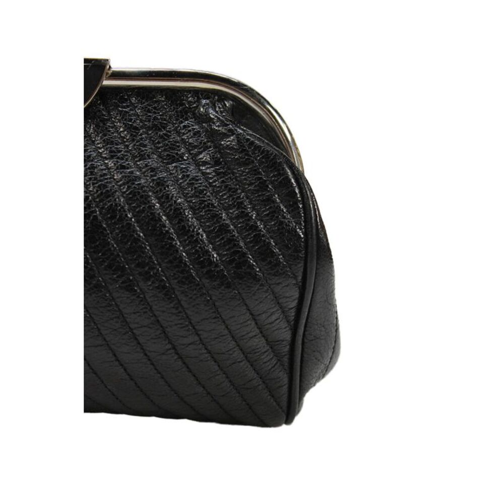 Marc Jacobs Womens Leather Silver Tone Clutch Handbag Black - Picture 2 of 10